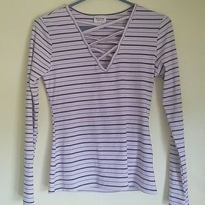 Pink striped long sleeve